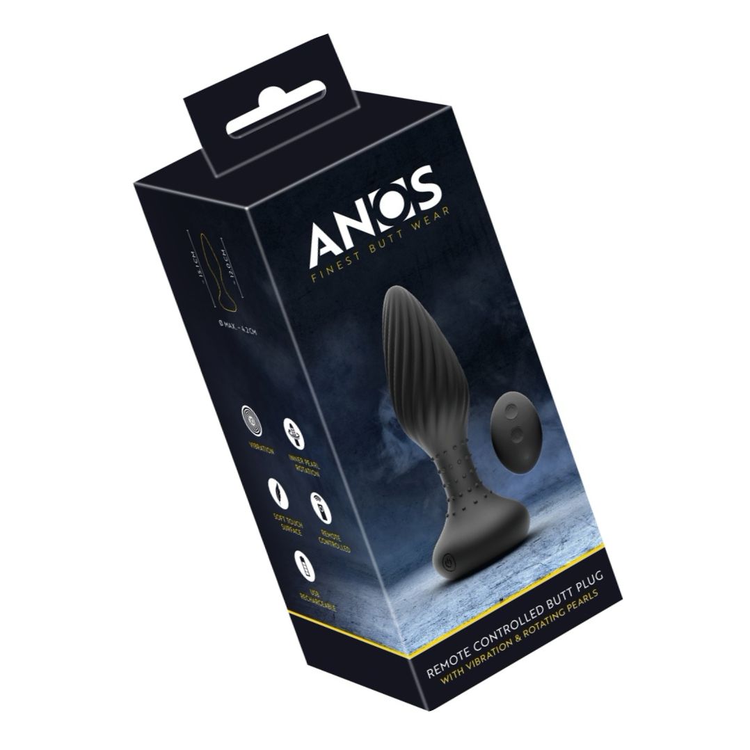 ANOS Plug Anal Rotativ 10 Moduri, Perle Rotative, USB Reîncărcabil