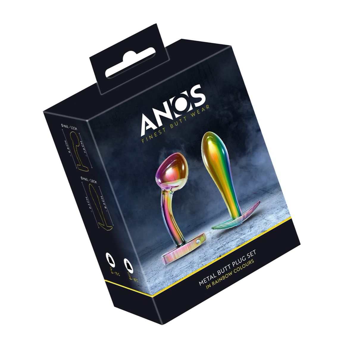 ANOS Set 2 Pluguri Anale Metalice curcubeu, Greutate Optimă