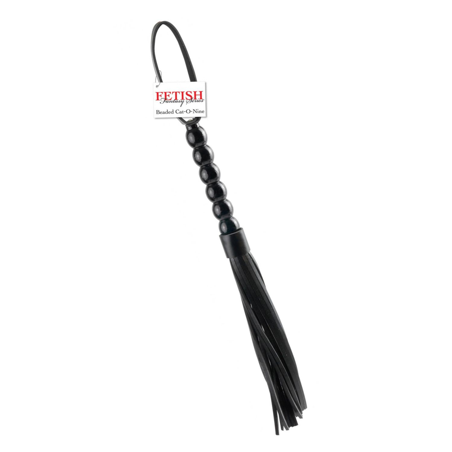 Beaded Cat-o-Nine Tails Negru