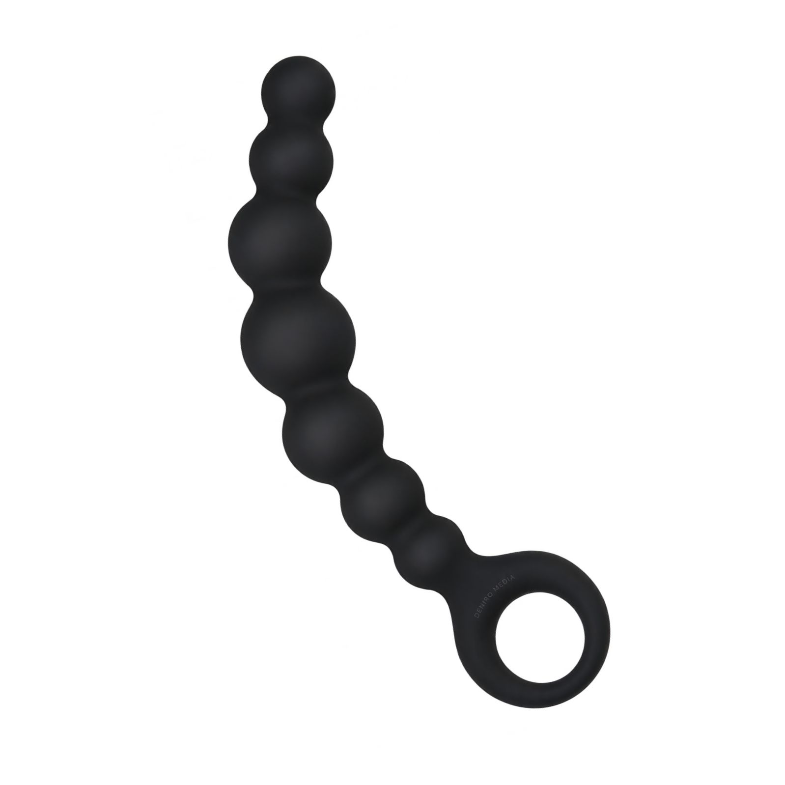 Bile Anale Din Silicon Cu Striații 18cm Negru