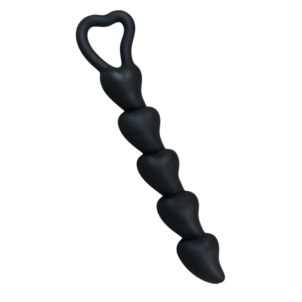 Anal Plug Silicone Hearts Negru