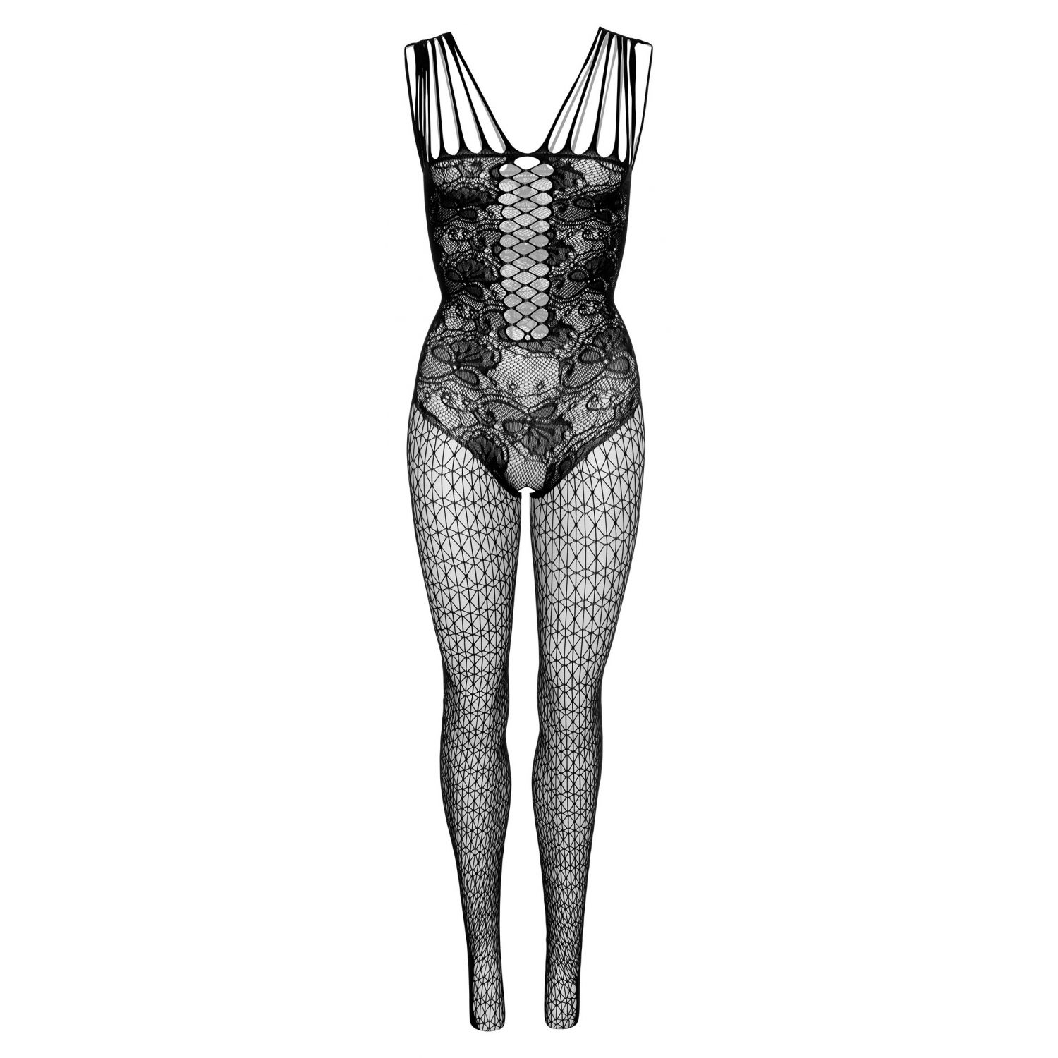 Catsuit Daring Intimates Hex And Lace Net Negru