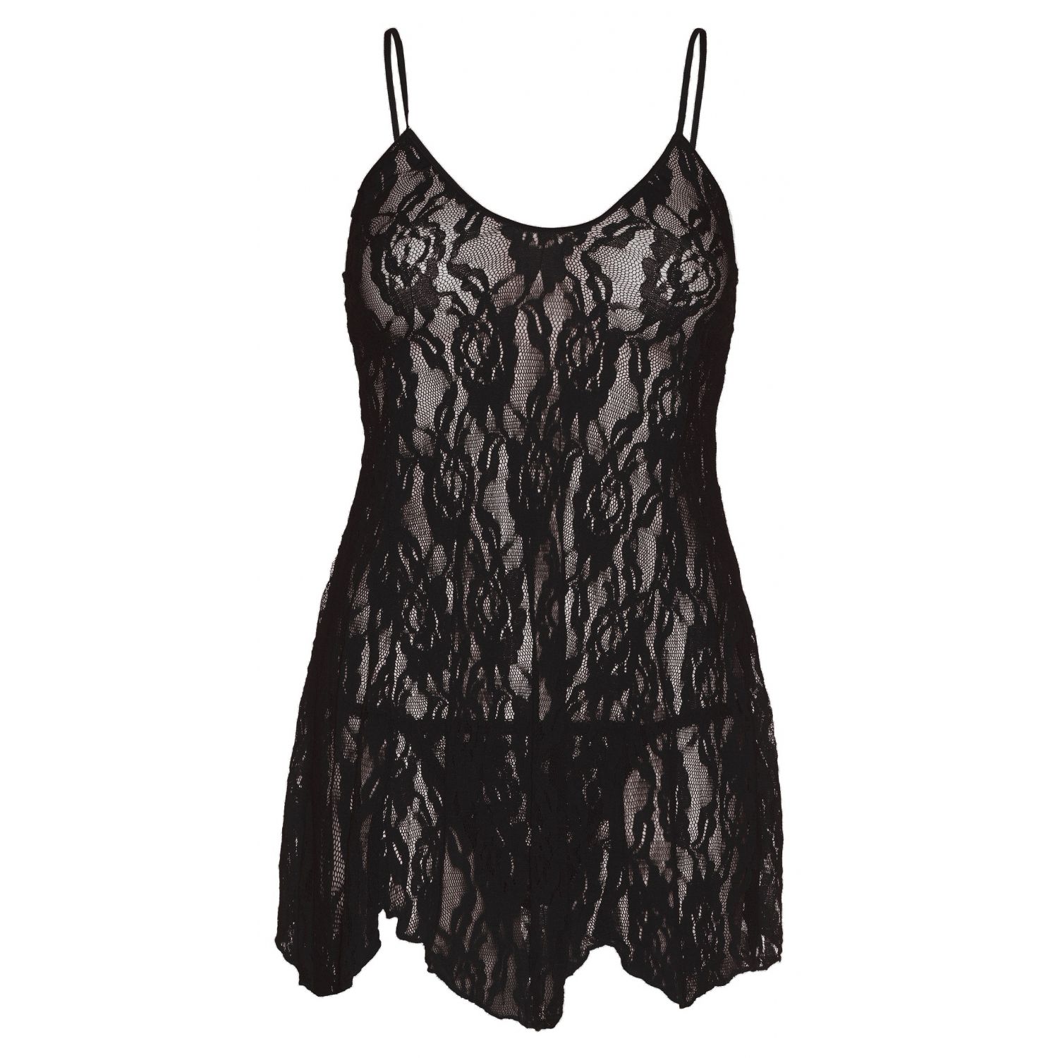 Chemise Leg Avenue Rose Lace Flair Negru