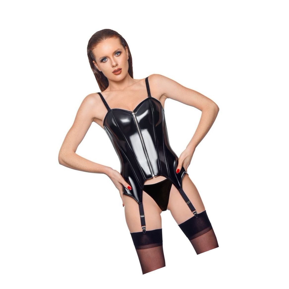 Corset Black Level Vinyl Angelica Negru