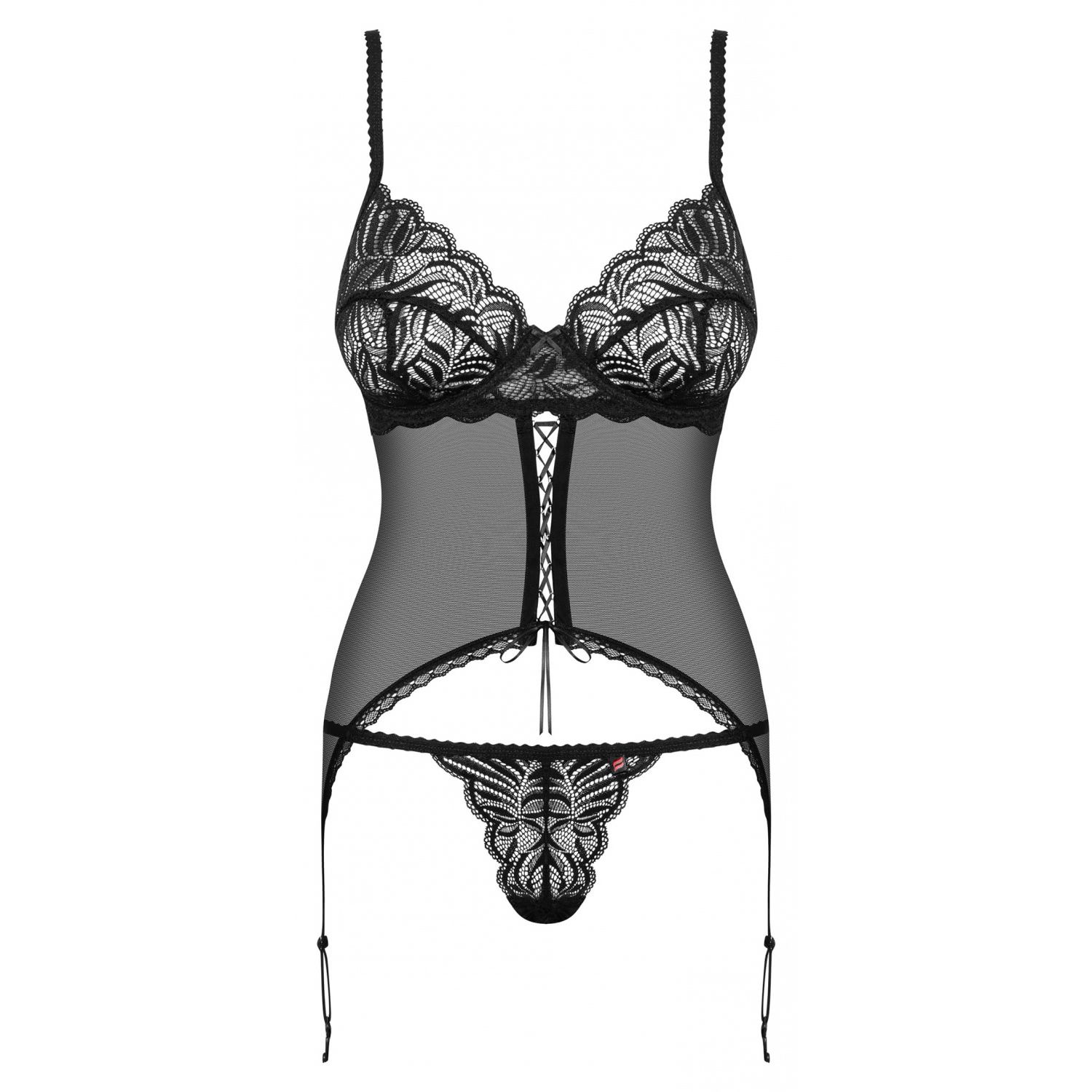 Corset Cu Snur Obsessive Contica Negru