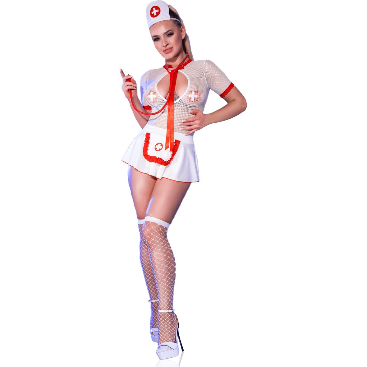 Costum Chilirose Nurse CR4365 Alb