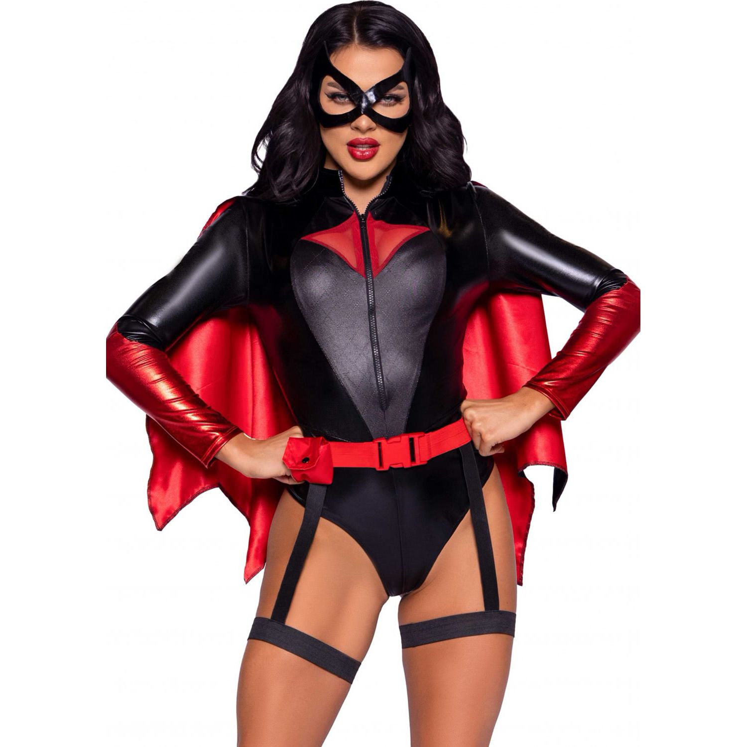 Costum Leg Avenue Bat Woman Bodysuit Negru