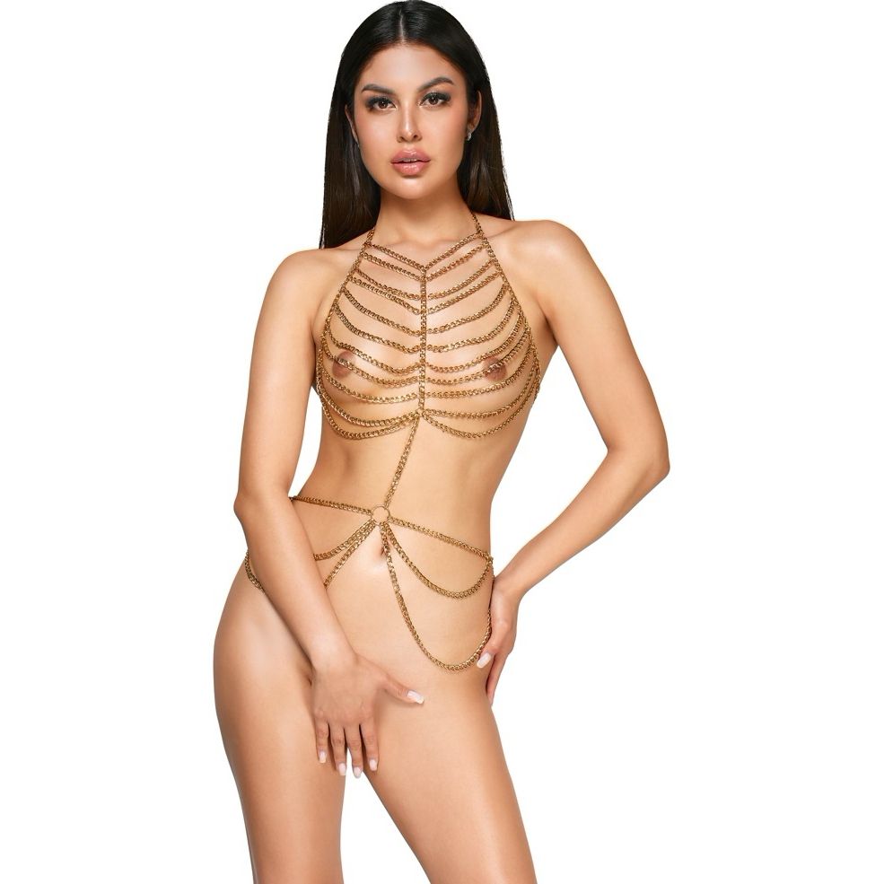 Cottelli Collection – Lanț De Corp Aurit Sofisticat