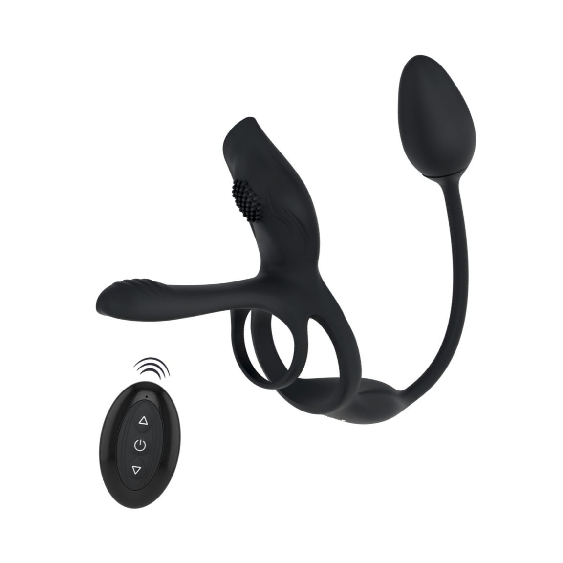 Couples Choice Inel Multifuncțional 5 în 1, Reîncărcabil Negru