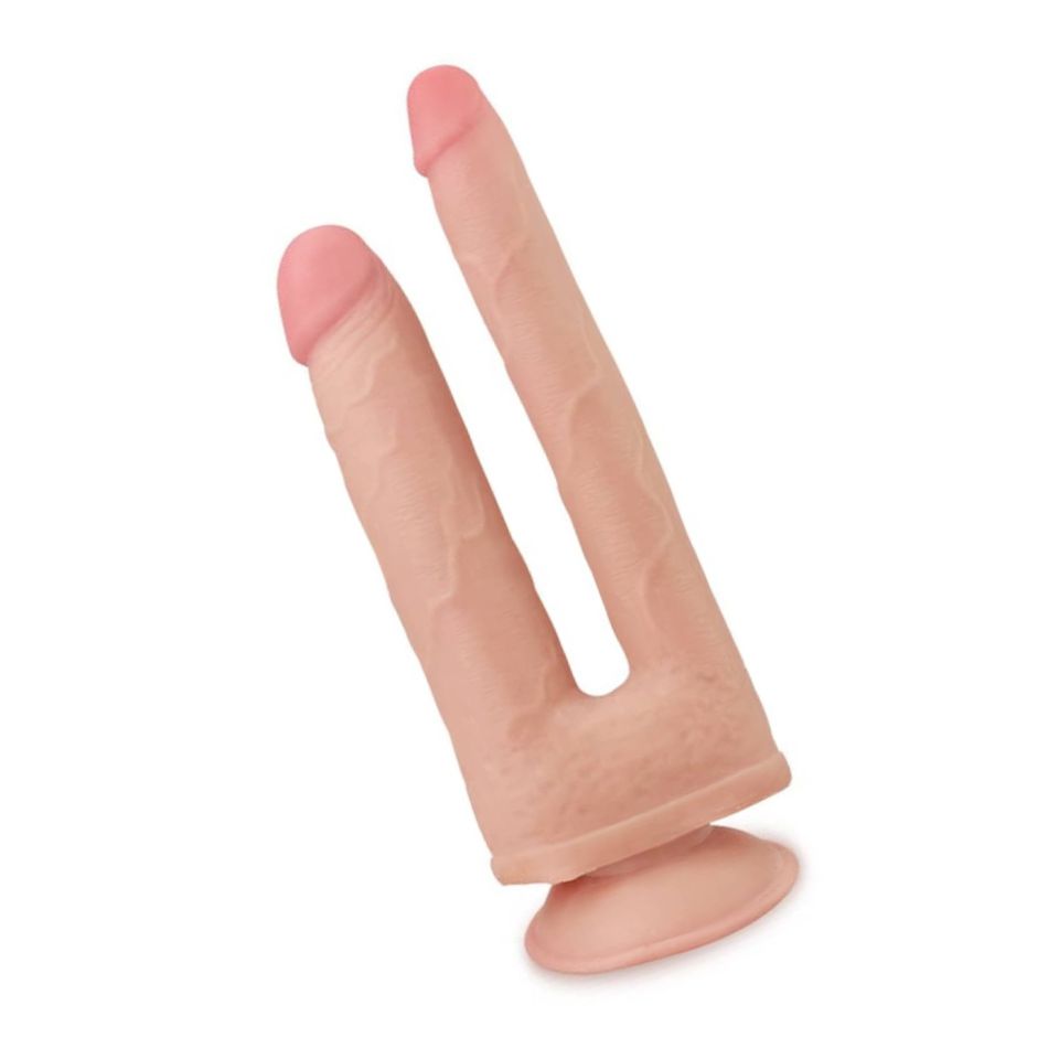 Dildo Dublu Cu Ventuza Skinlike Soft