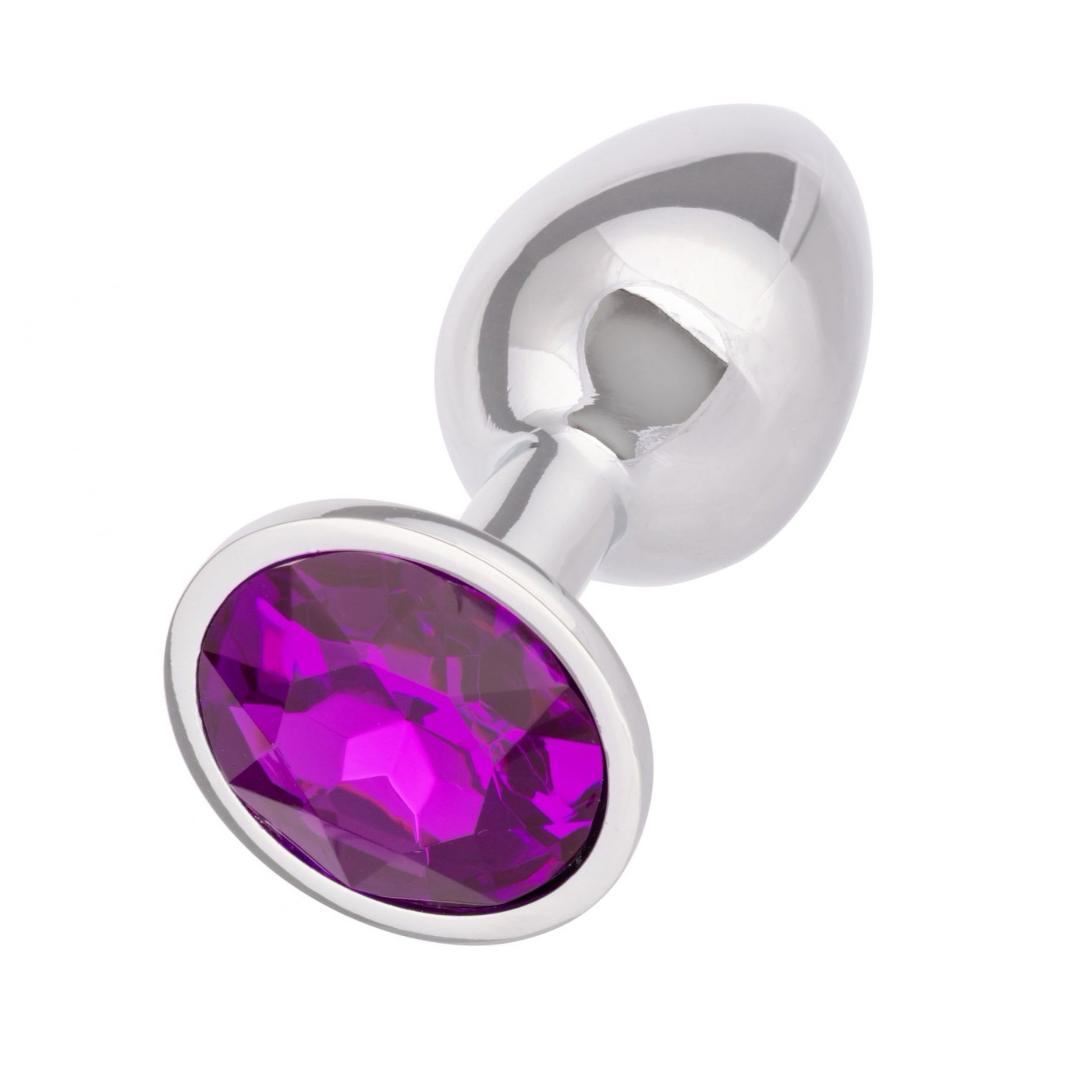 Dop Anal Jewel Mic cu Cristal Ametist, Elegant Argintiu