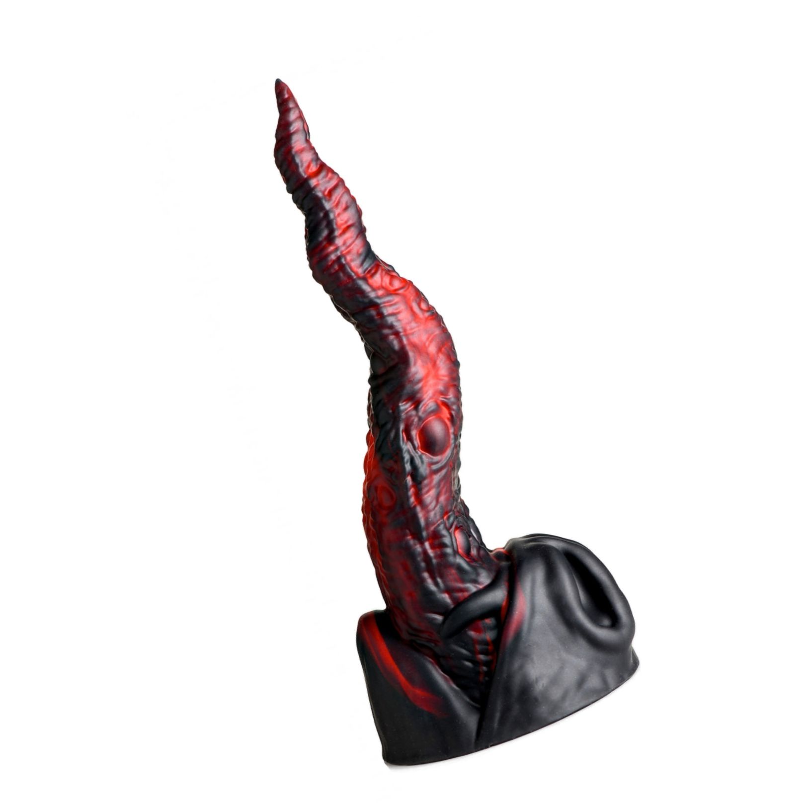 Dragon Tongue — Dildo silicon 24,4 cm, Ventuză Puternică Roșu