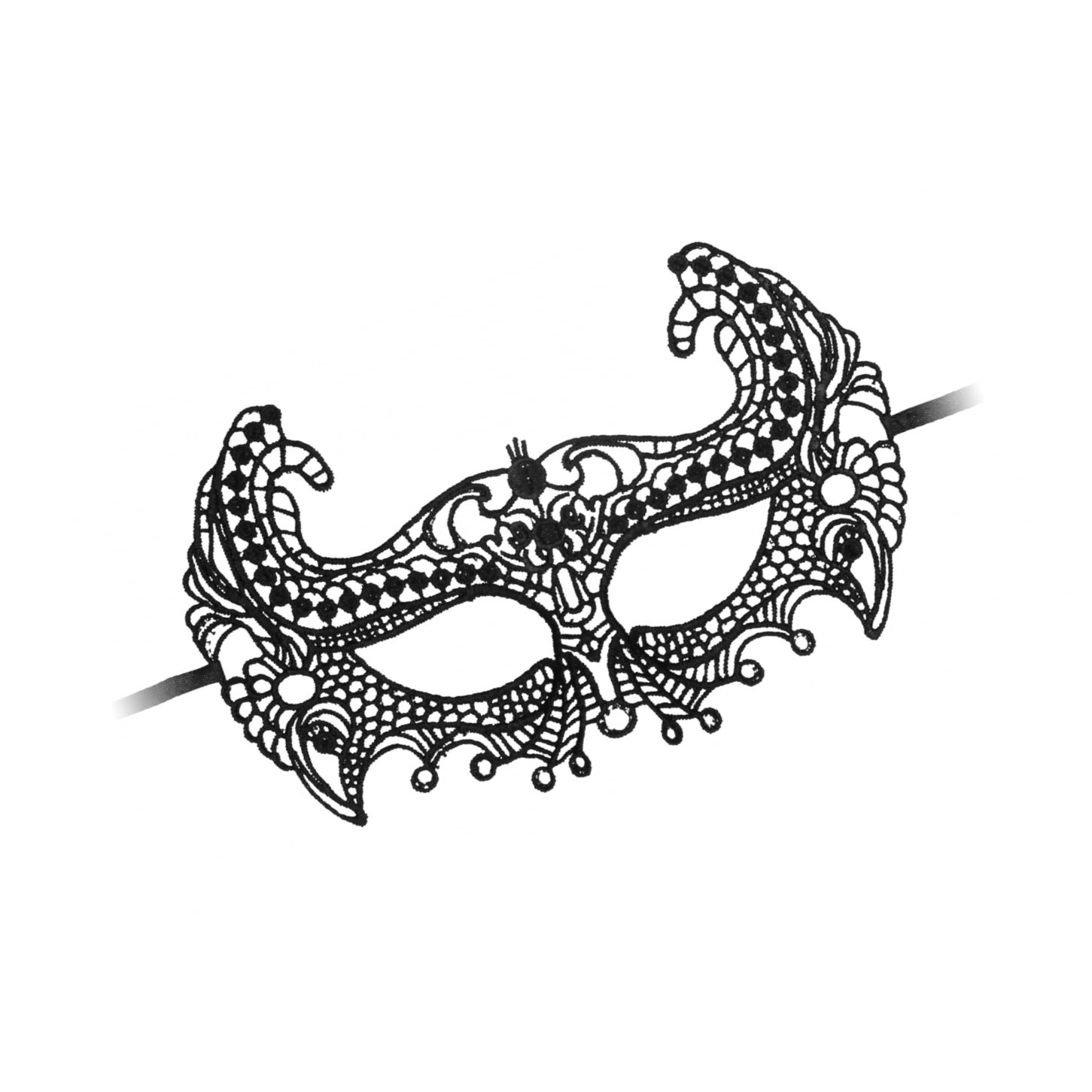 Empress Black Lace Mask Negru