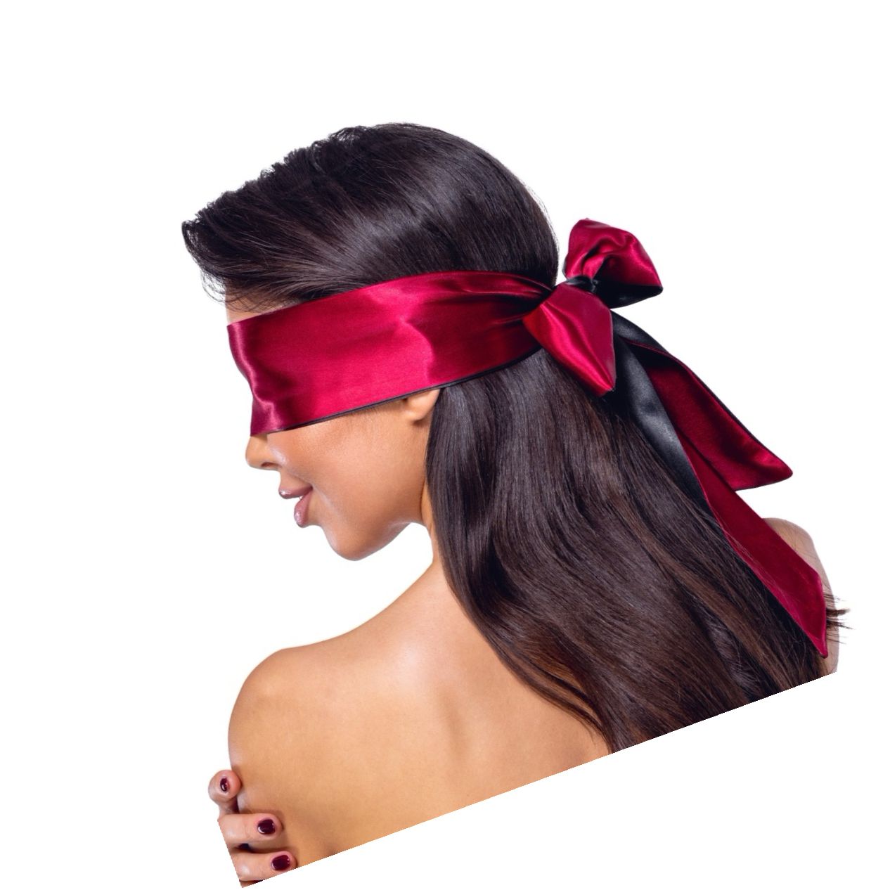 Eșarfă Bondage Satin Reversibilă 150x6 cm Roșu