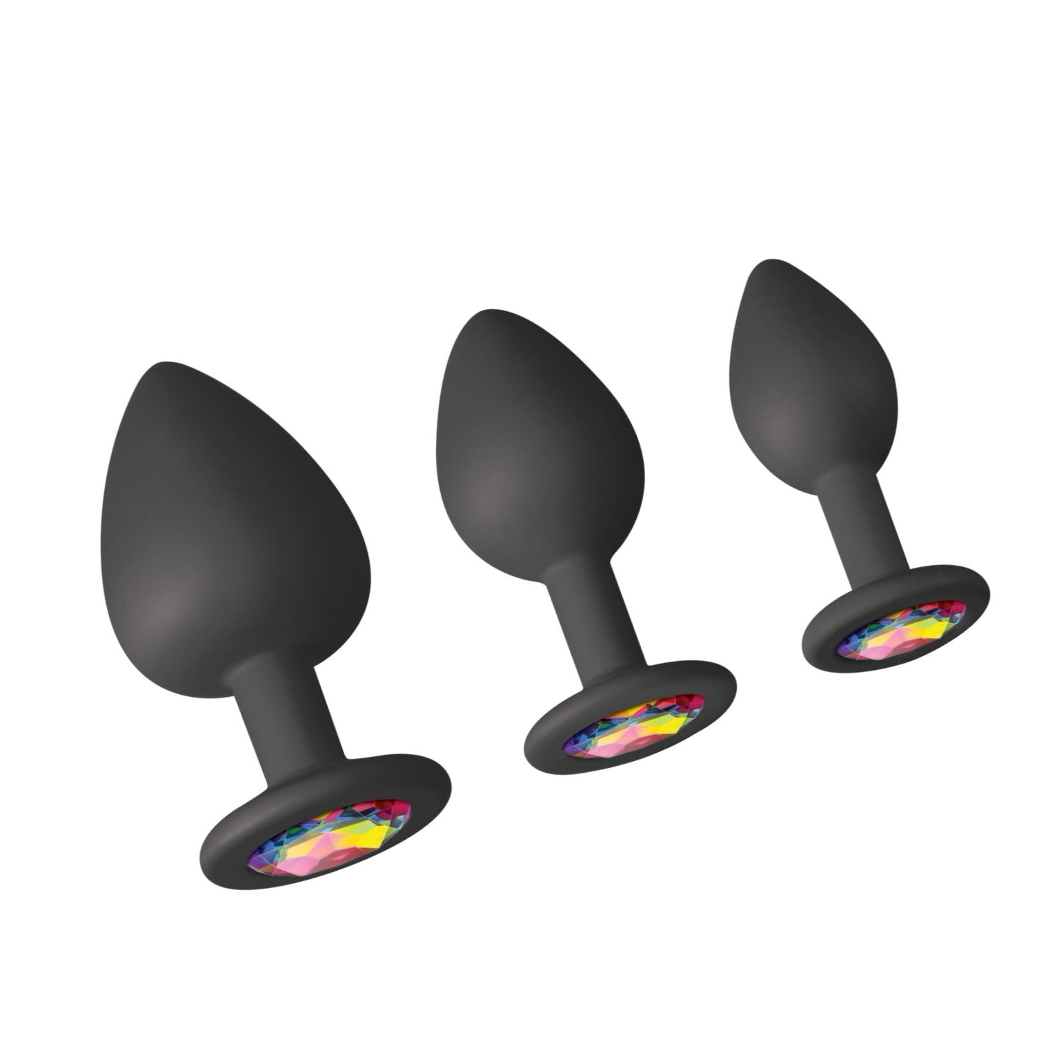 Glams Spades Trainer — Set 3 Dopuri Anale Din silicon Negru