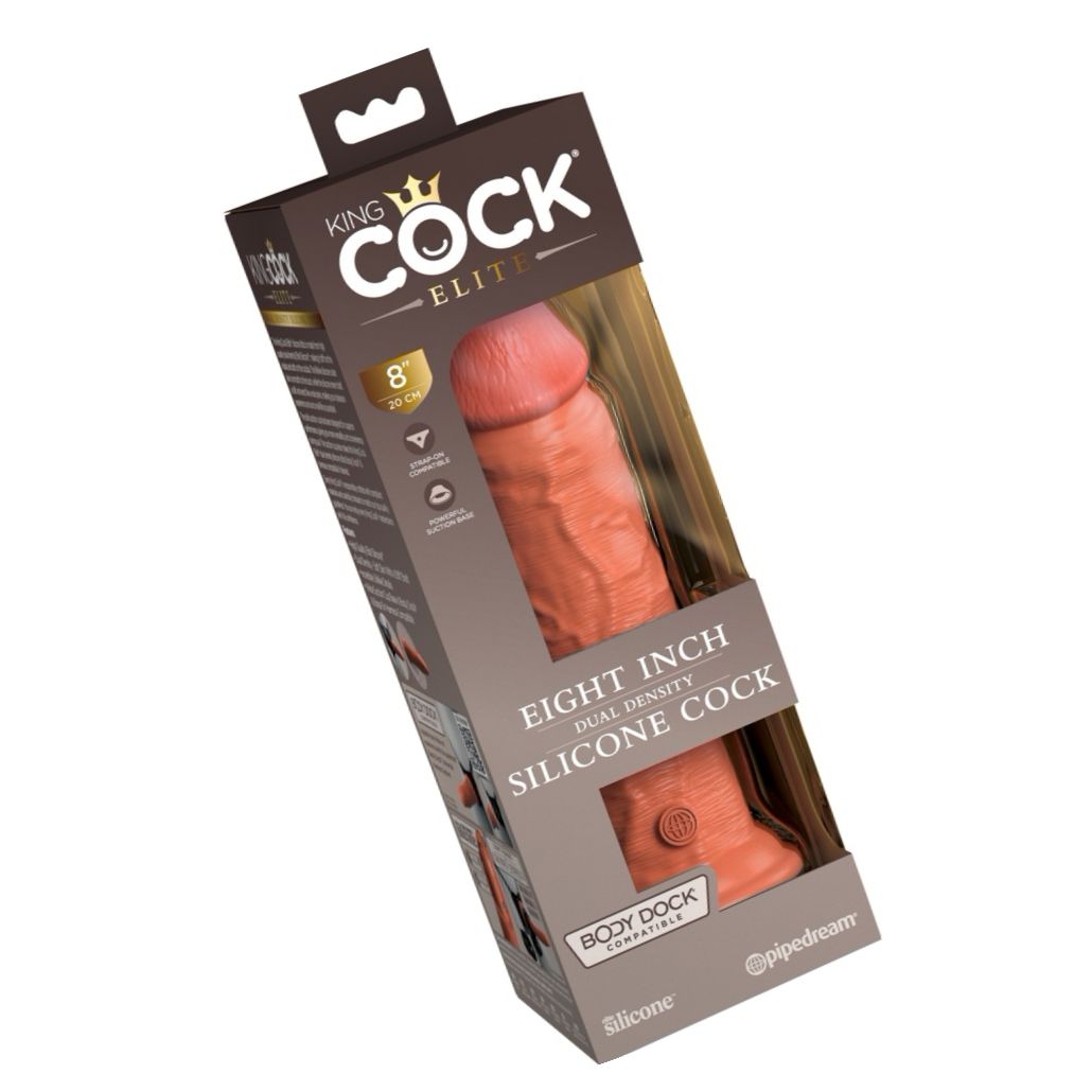 KCE 8 Dildo silicon Dual-density Tan, Ventuză Puternică