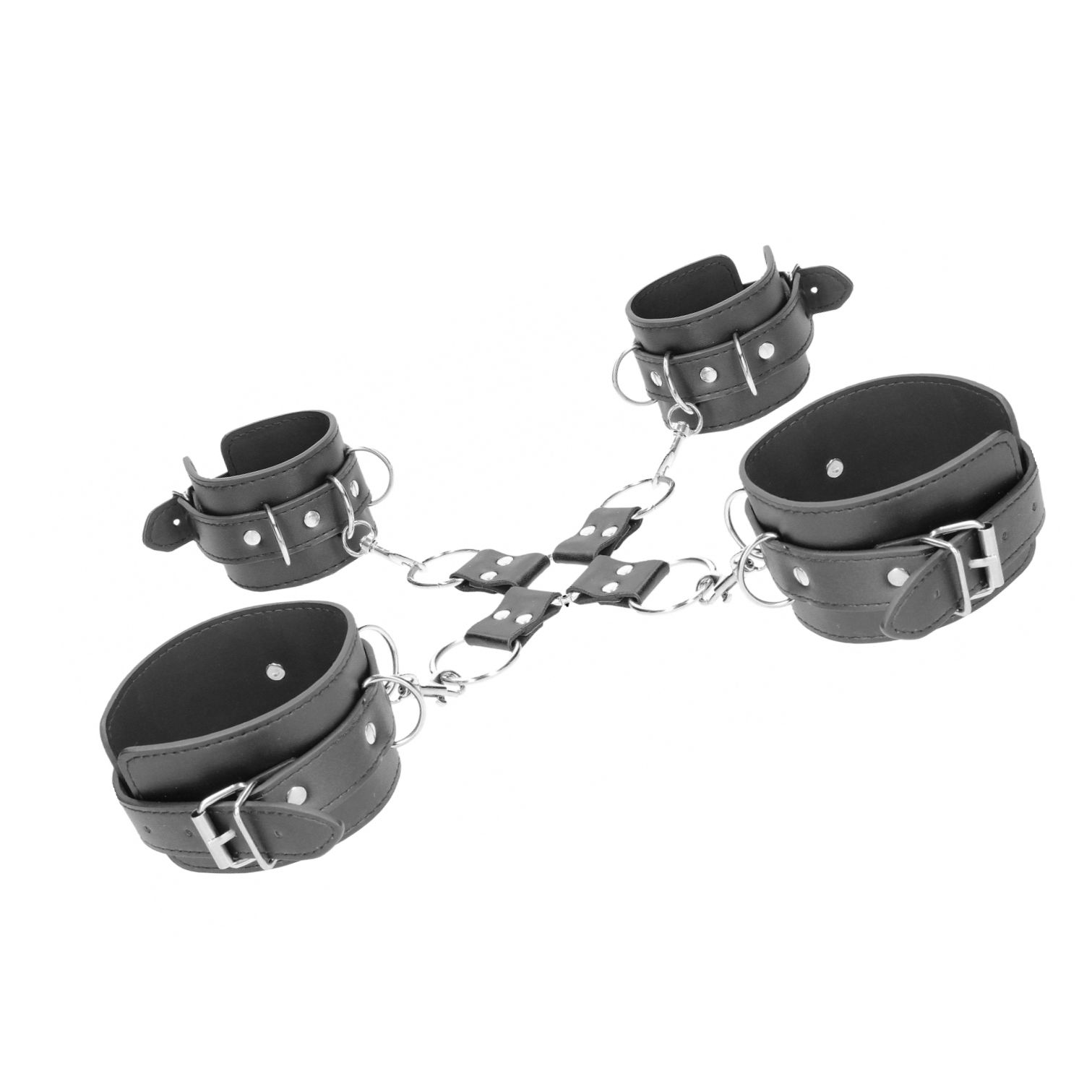 Leather Hand And Legcuffs Negru Thumb 3