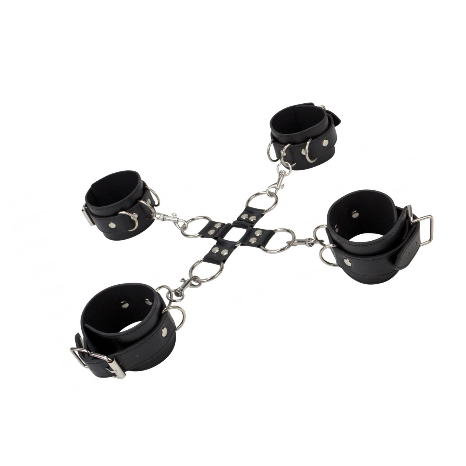 Leather Hand And Legcuffs Negru