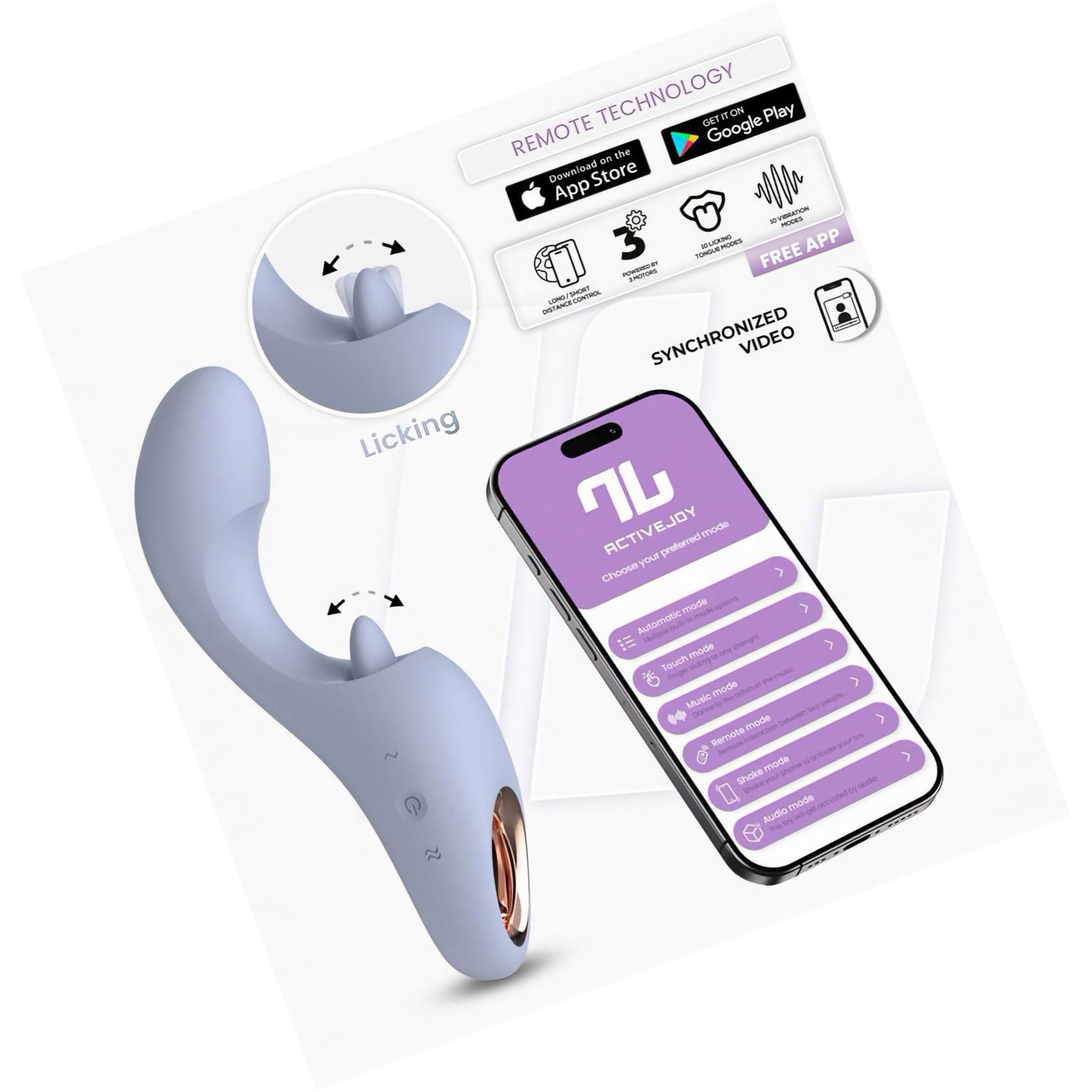 Licking Tongue Vibrator with App Control Mov