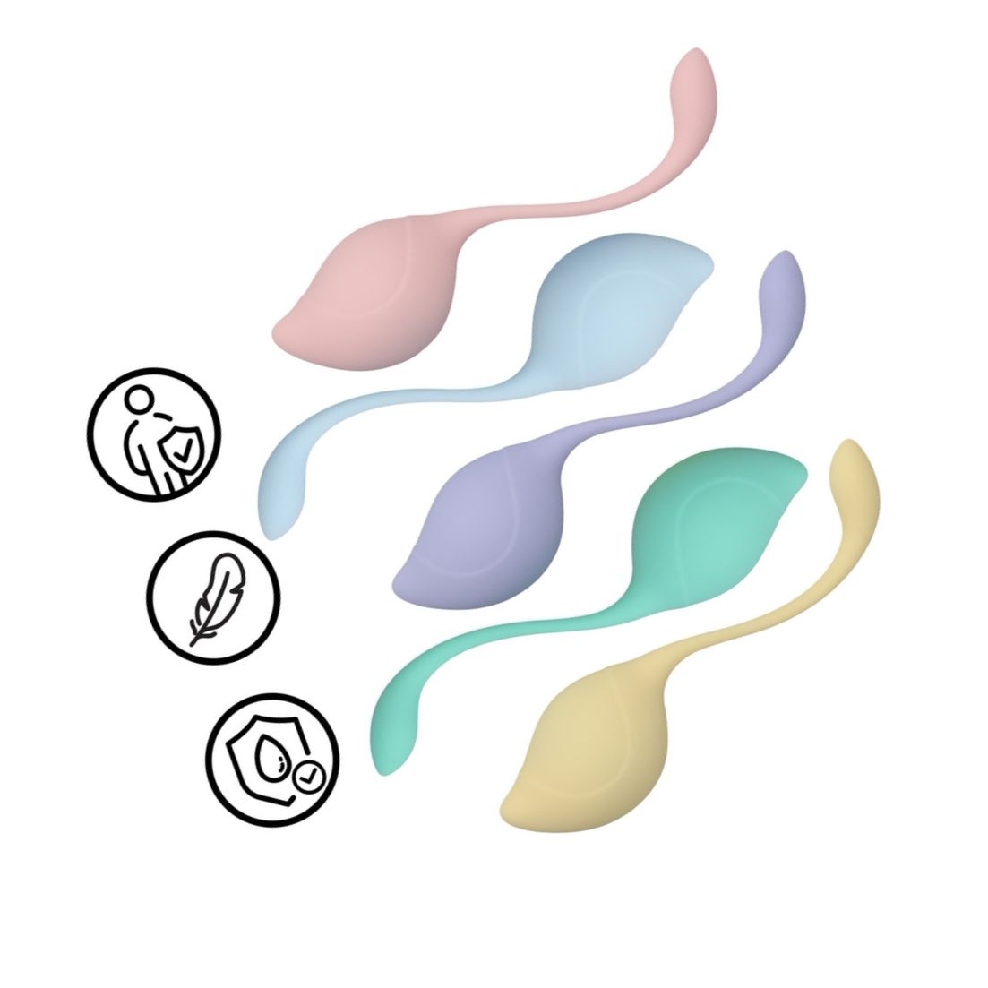 Loveline Pelvic Stem – Kit Kegel 5 Greutăți Discret Multicolor
