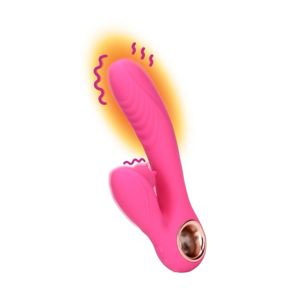 Loveline Rabbit Heat – Limbă Oscilantă, încălzire 13.5 cm Roz