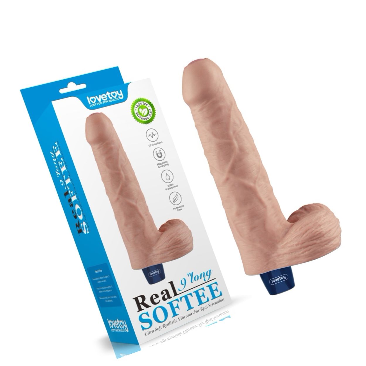 Lovetoy Real Softee 9'' (23 cm) – 10 Moduri, Reîncărcabil