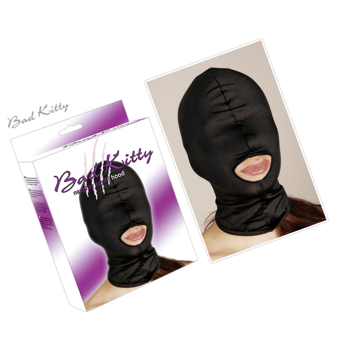 Masca Bad Kitty Head Mask Mouth — Neagră, Discretă