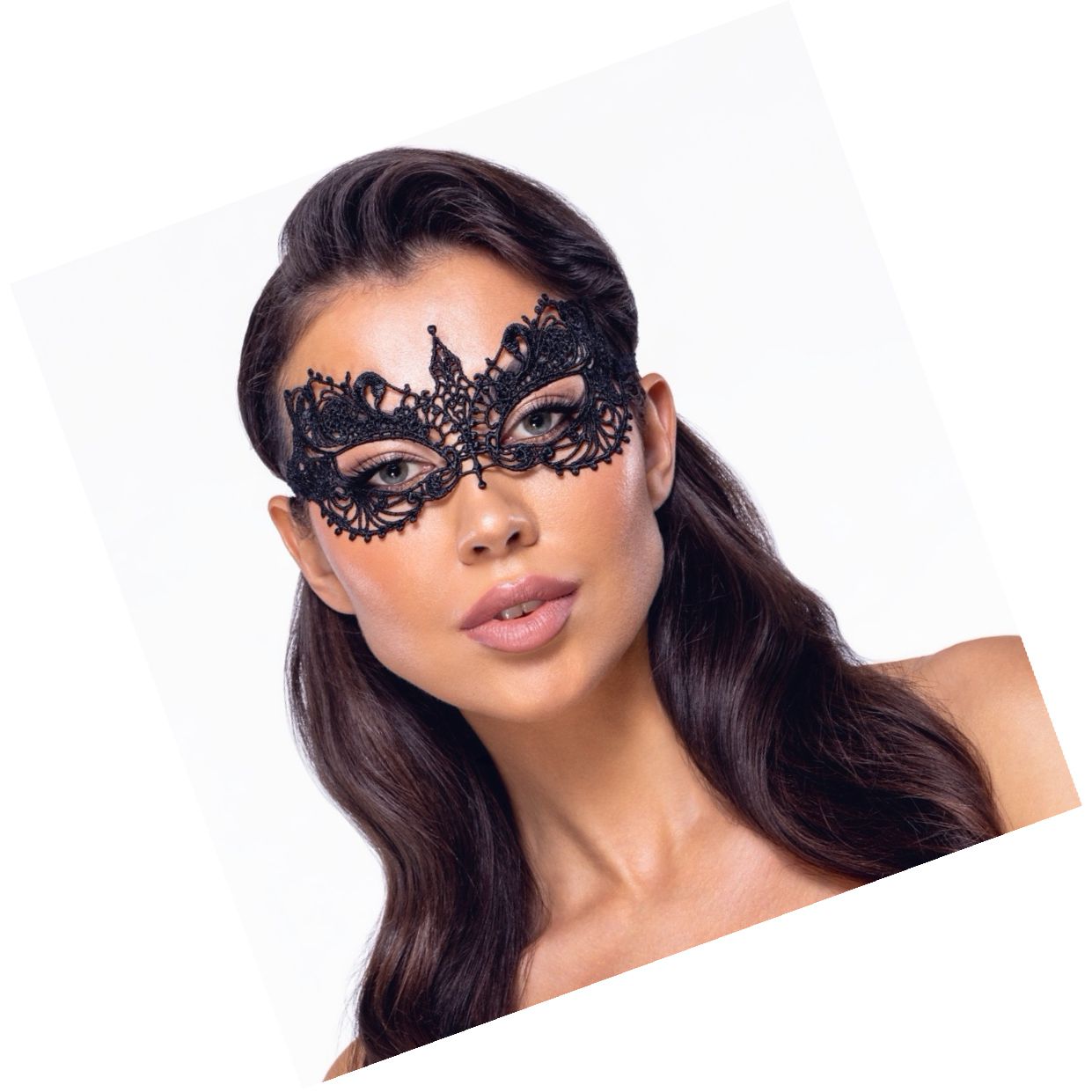 Masca Brodată Elegantă Cottelli Collection Unisize Negru