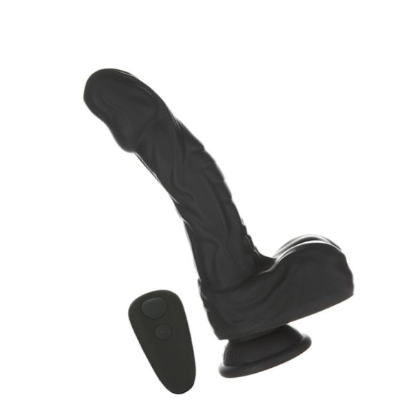 Naked Addiction 23 cm, Vibrator Rotativ și De împingere Negru