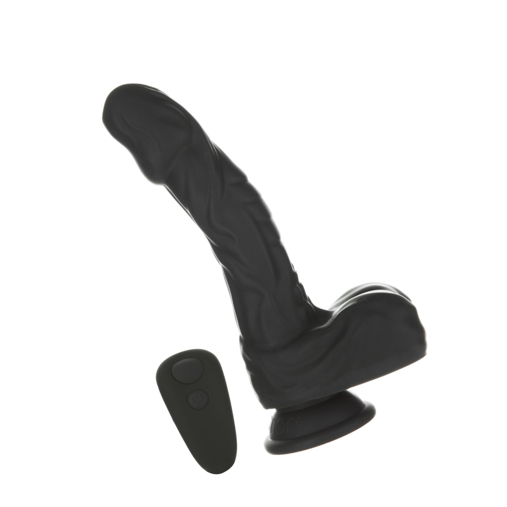 Naked Addiction 23 cm, Vibrator Rotativ și De împingere Negru
