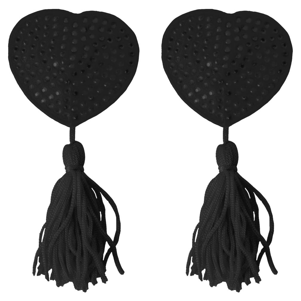 Nipple Tassels Heart Negru