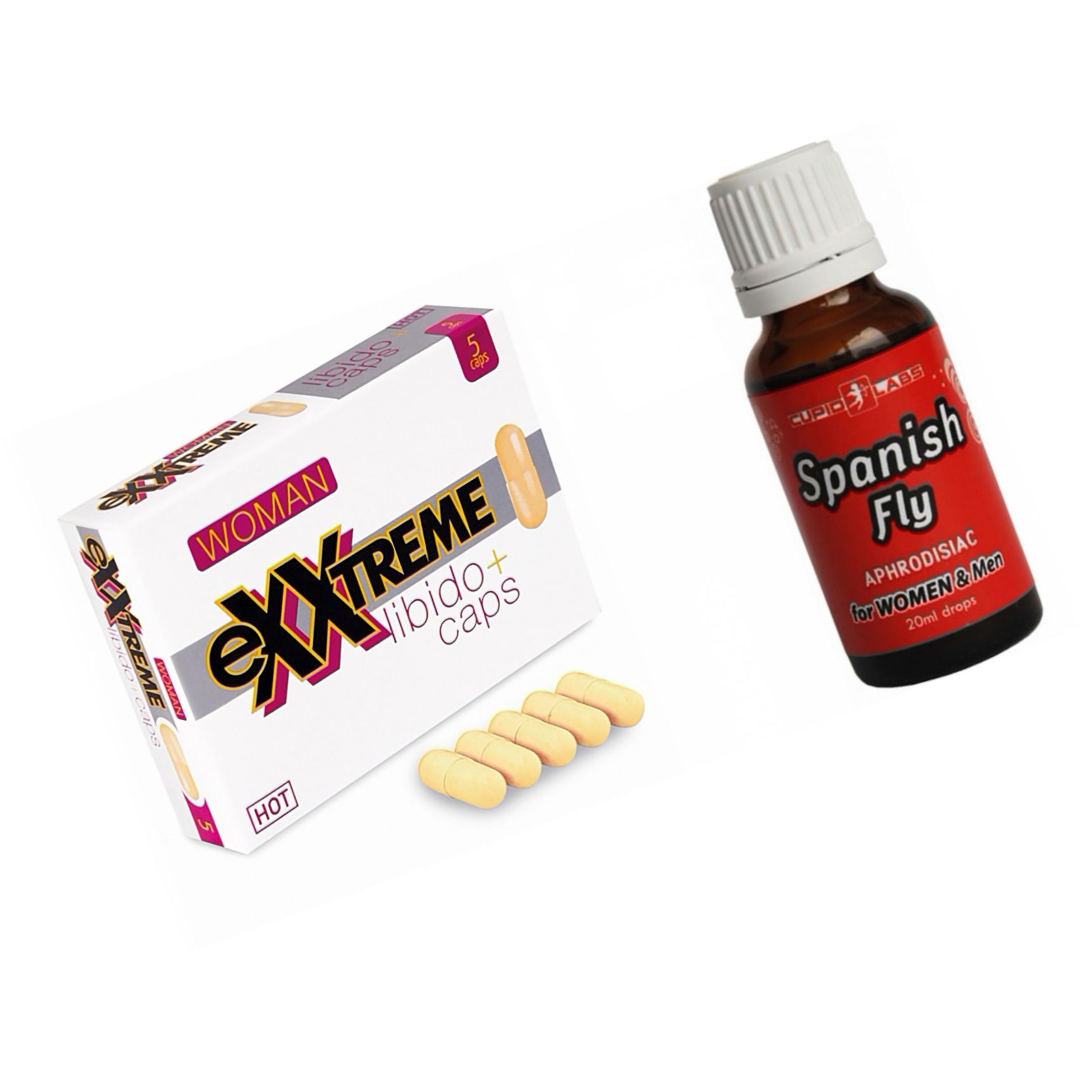 Pachet Capsule Femei eXXtreme Libido Afrodisiac + Picaturi Afrodisiace Spanish Fly 20ml