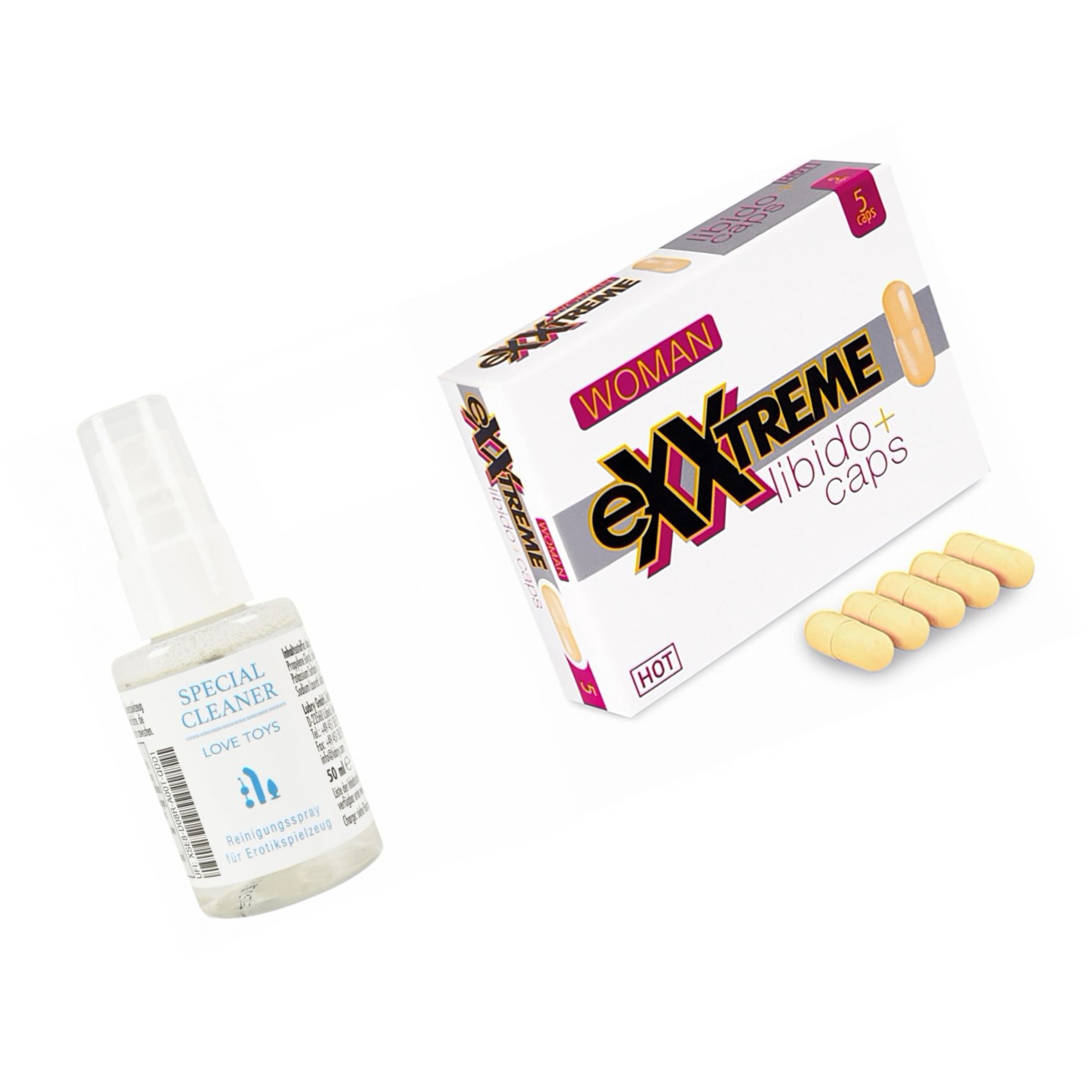 Pachet Capsule Femei eXXtreme Libido Afrodisiac + Special Cleaner Love Toys 50ml