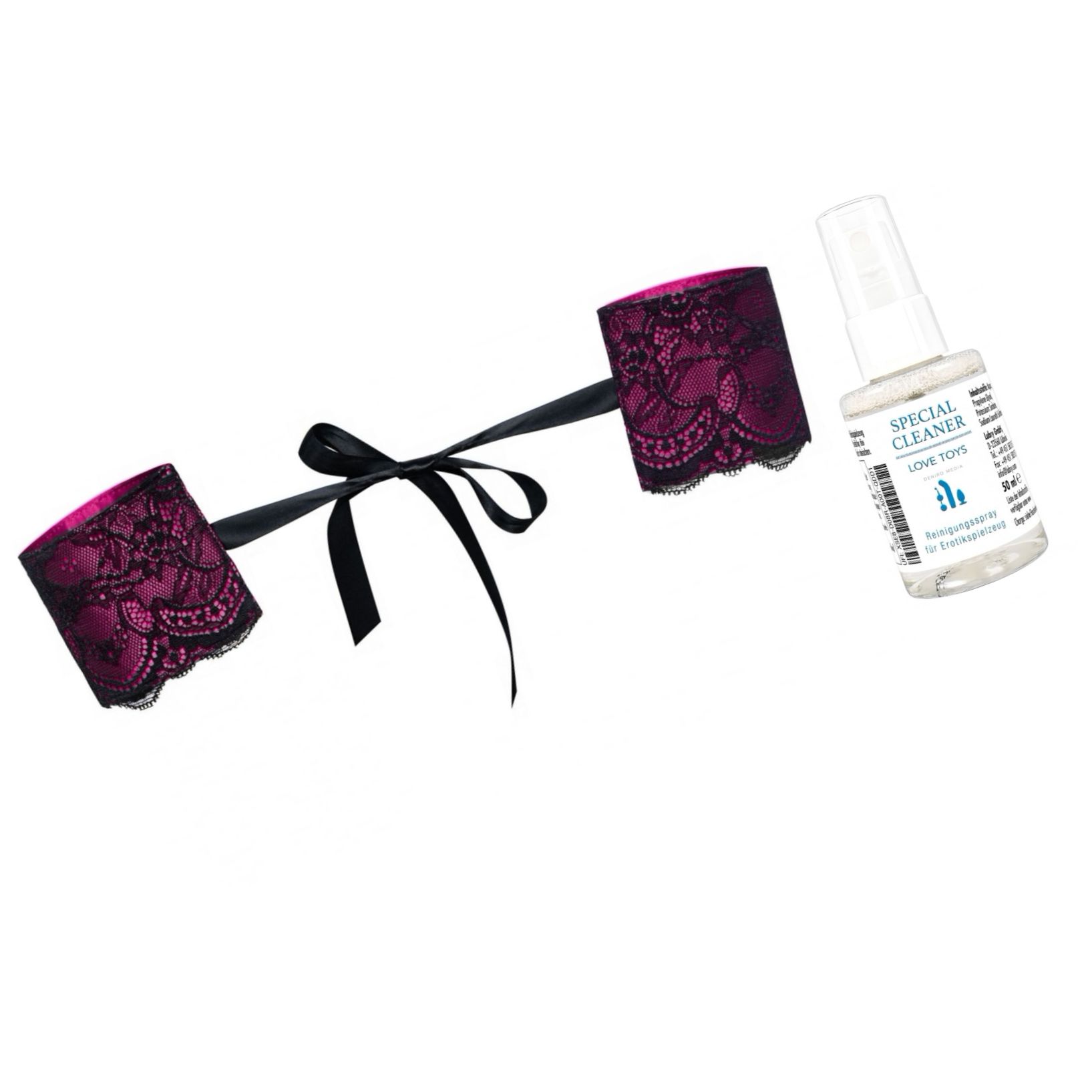 Pachet Cătușe Obsessive Roseberry Mov + Special Cleaner Love Toys 50ml Roz