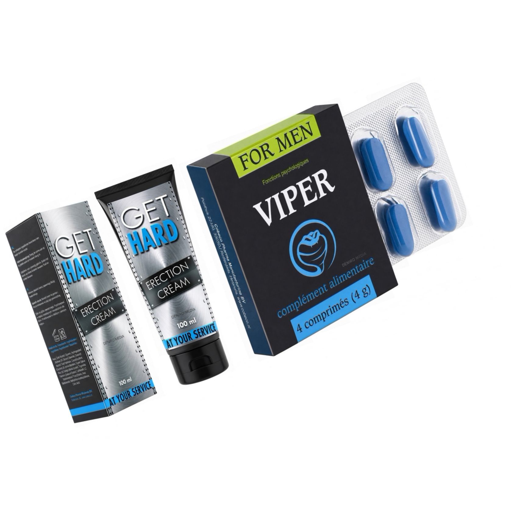 Pachet Cremă Get Hard + Pastile Viper FR 4