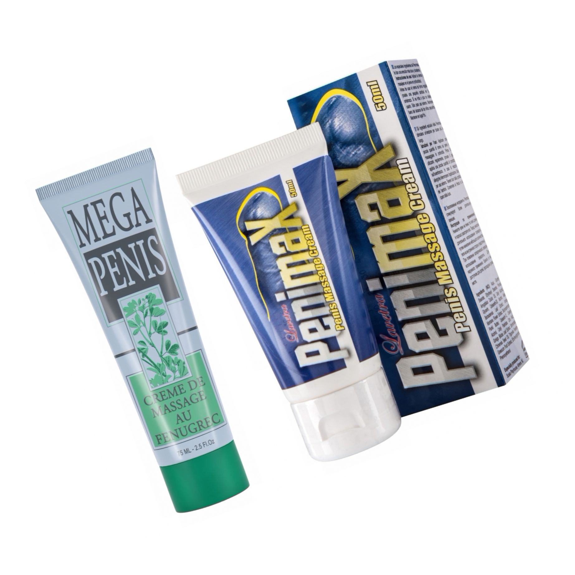 Pachet Cremă Mărire Mega Penis 75ml + Cremă Penis Enlargement Penimax 50ml