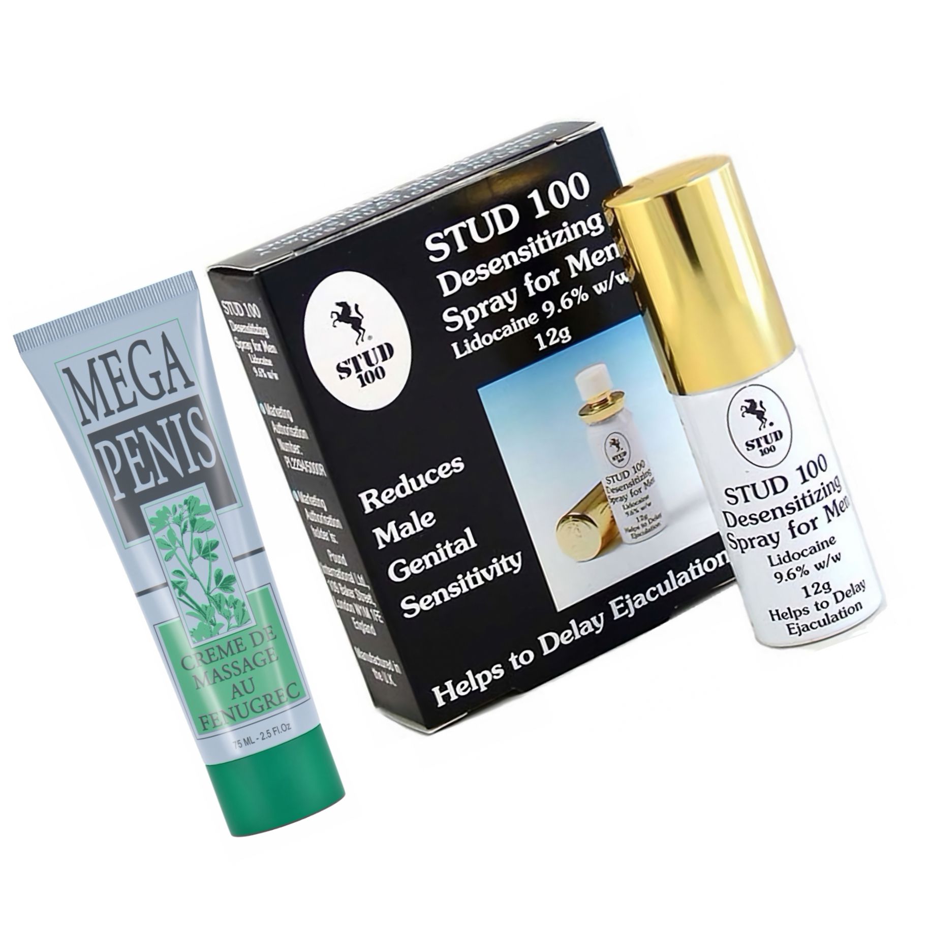 Pachet Cremă Mărire Mega Penis 75ml + Spray Stud 100 Original