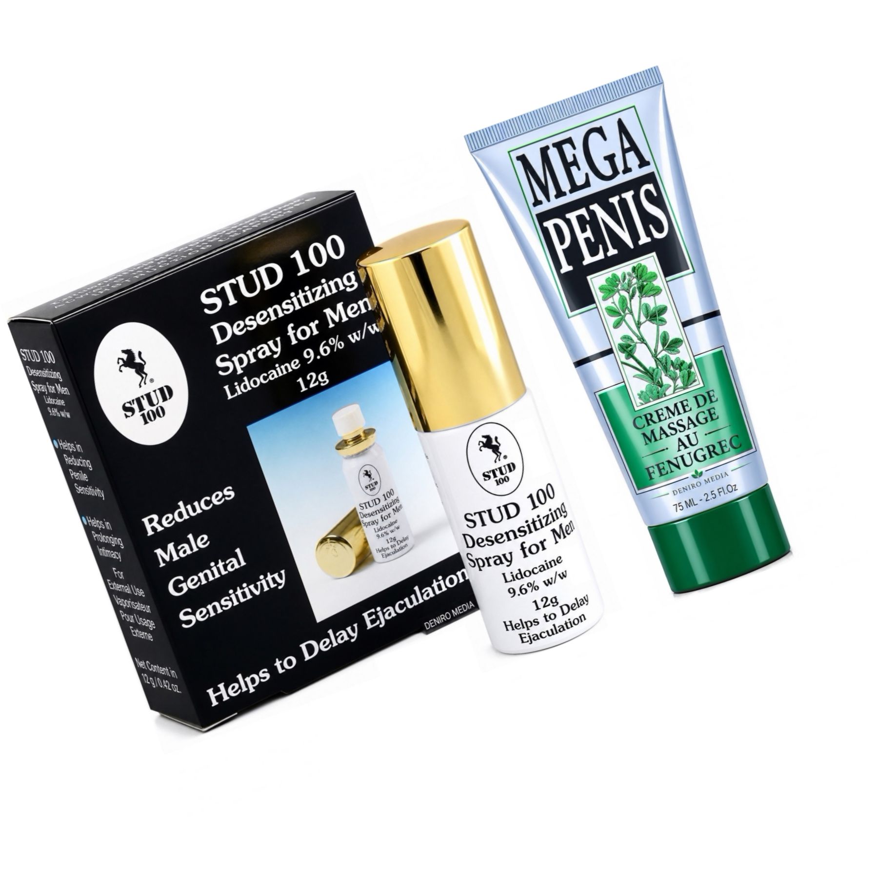 Pachet Cremă Mărire Mega Penis 75ml + Spray Stud 100 Original