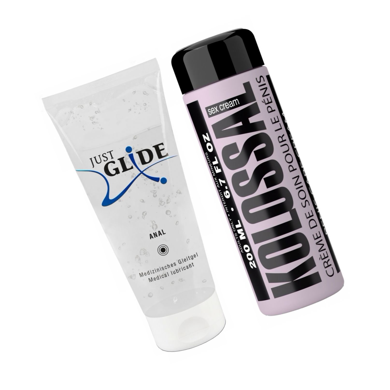 Pachet Cremă Mărire Penis Kolossal 200ml + Lubrifiant Just Glide Anal 200ml