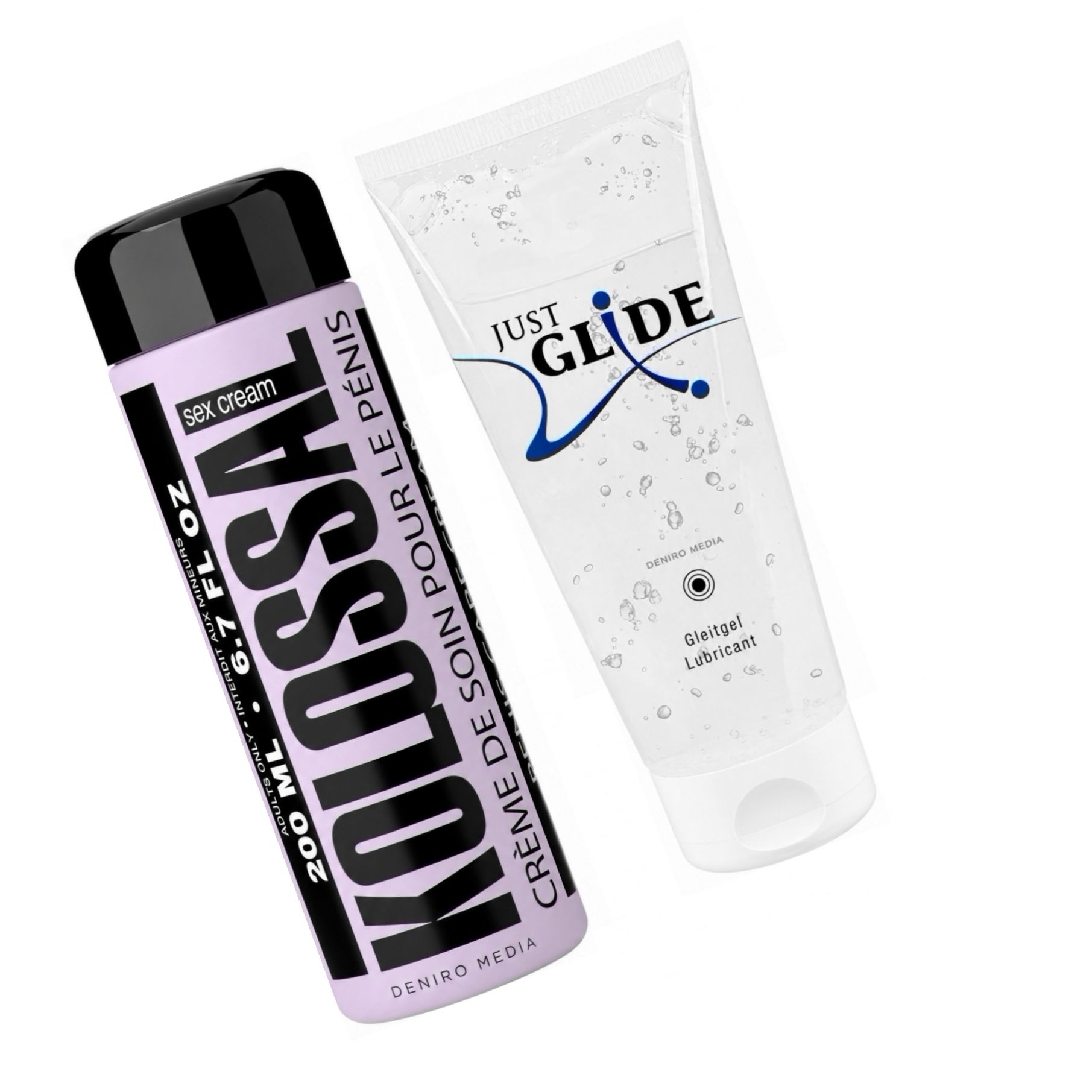 Pachet Cremă Mărire Penis Kolossal 200ml + Lubrifiant Just Glide Anal 200ml