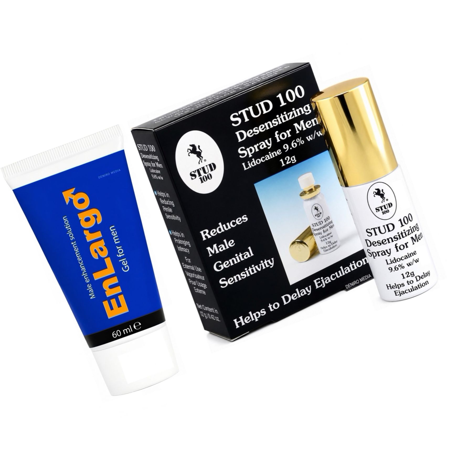 Pachet Cremă Mărirea Penisului Enlargo 100ml + Spray Stud 100 Original