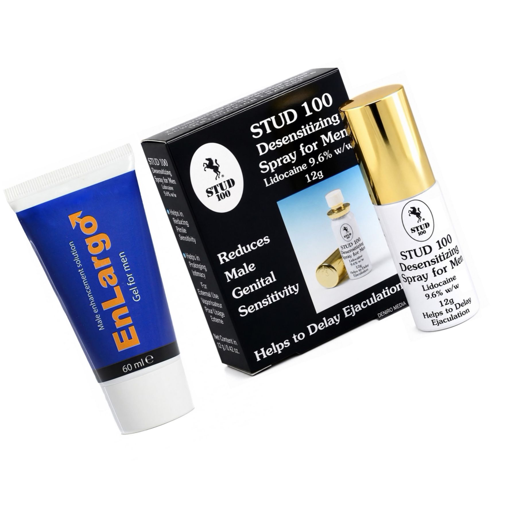 Pachet Cremă Mărirea Penisului Enlargo 100ml + Spray Stud 100 Original