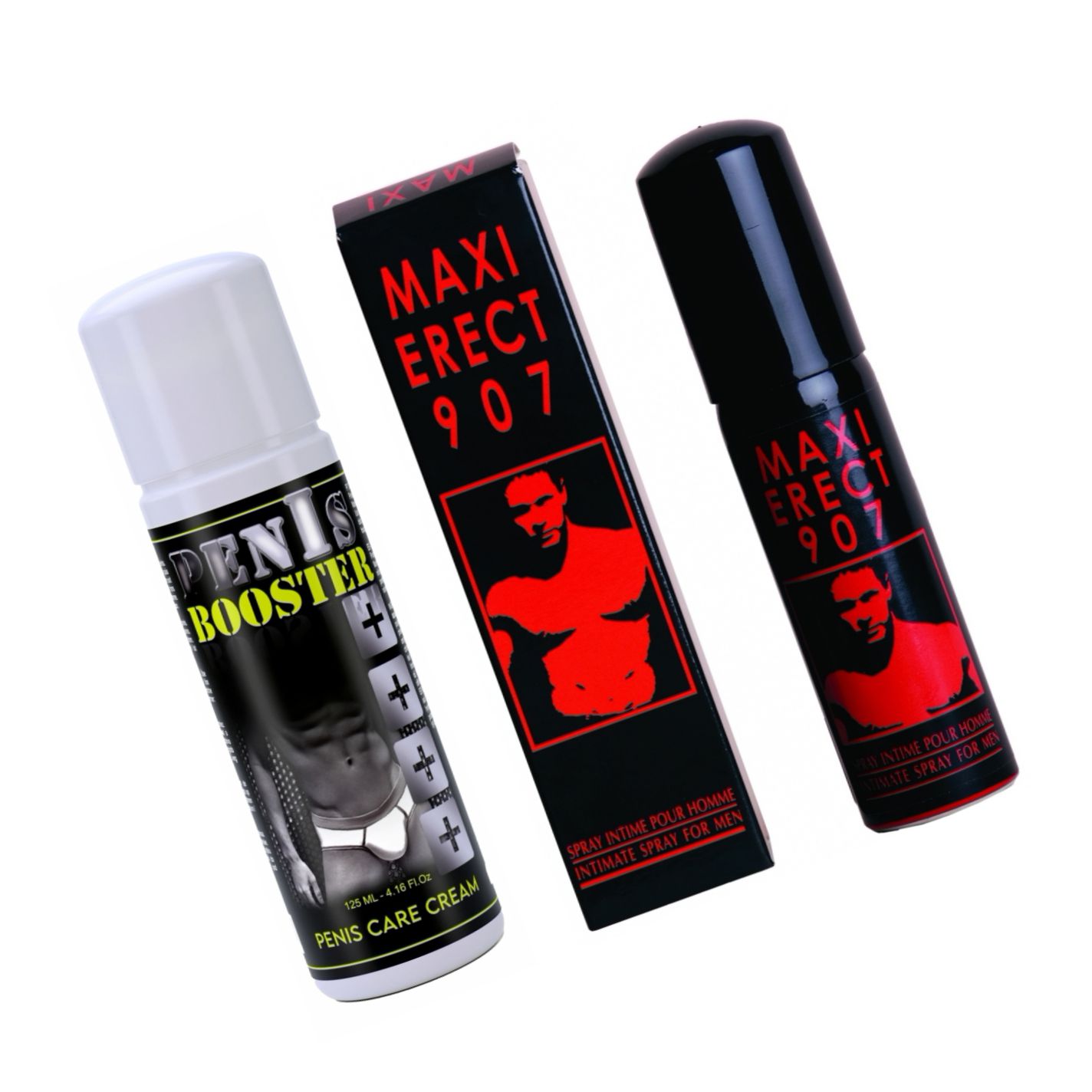 Pachet Cremă Pentru Potență Penis Booster 125ml + Spray Pentru Potență Maxi Erect 907