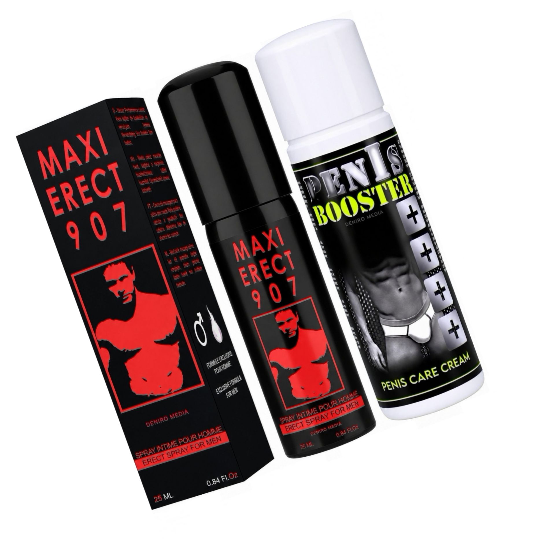 Pachet Cremă Pentru Potență Penis Booster 125ml + Spray Pentru Potență Maxi Erect 907