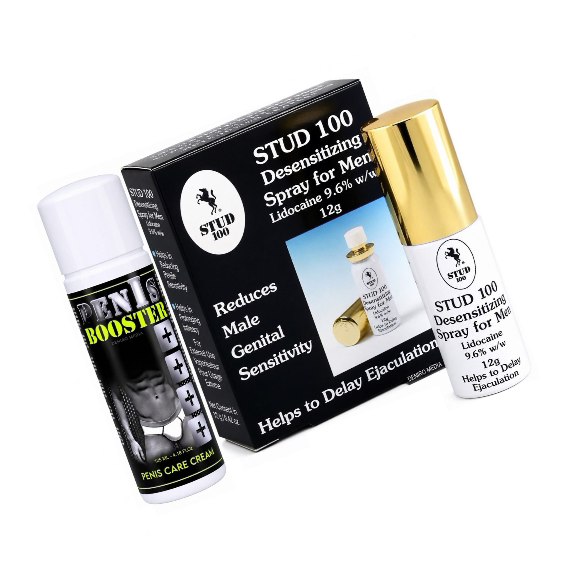 Pachet Cremă Pentru Potență Penis Booster 125ml + Spray Stud 100 Original