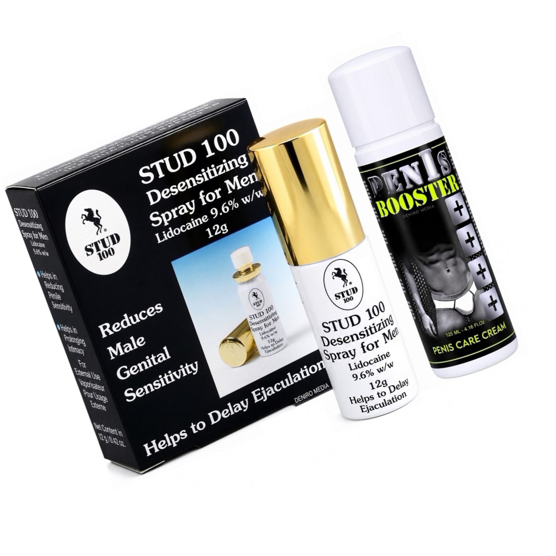 Pachet Cremă Pentru Potență Penis Booster 125ml + Spray Stud 100 Original