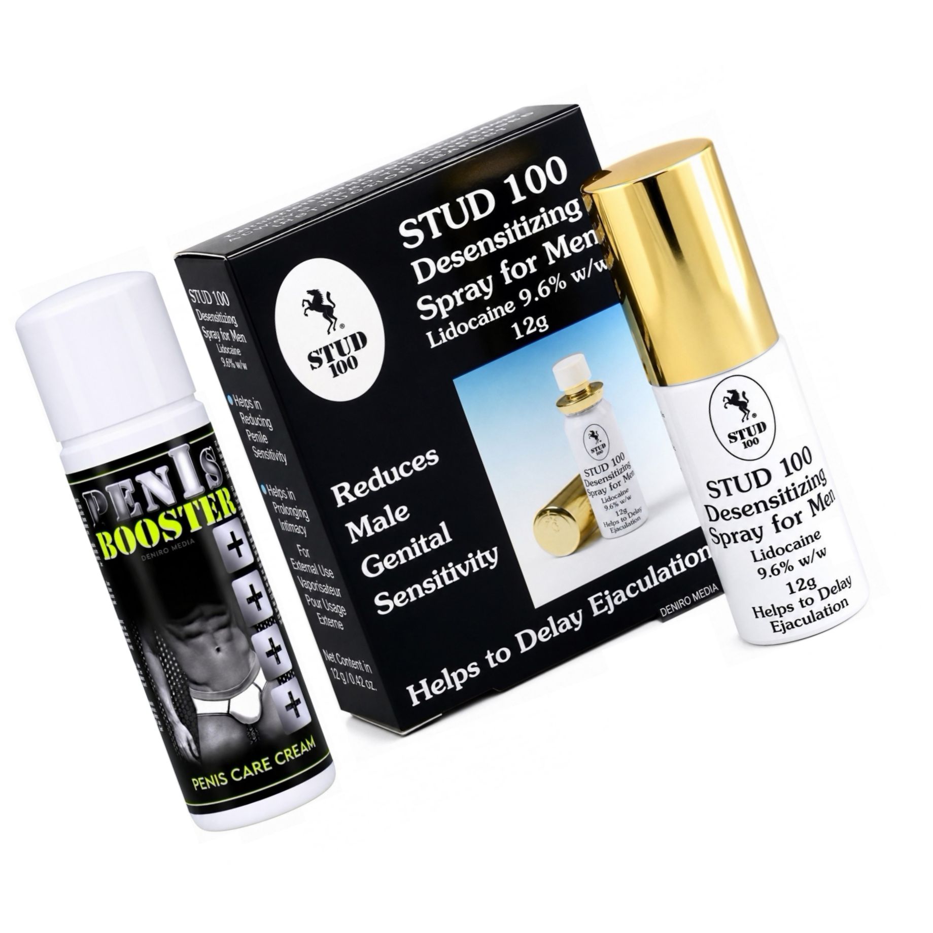 Pachet Cremă Pentru Potență Penis Booster 125ml + Spray Stud 100 Original