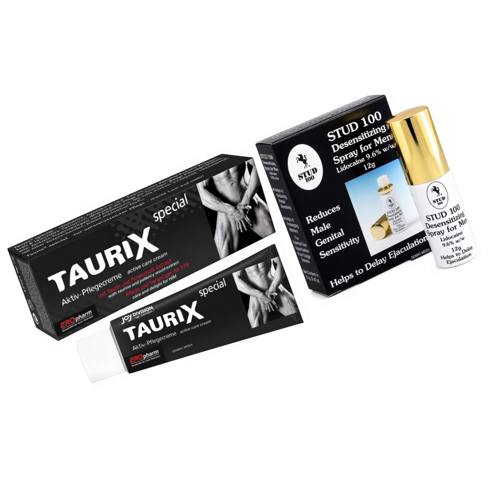 Pachet Cremă Stimulatoare Taurix Extra Strong 40ml + Spray Stud 100 Original