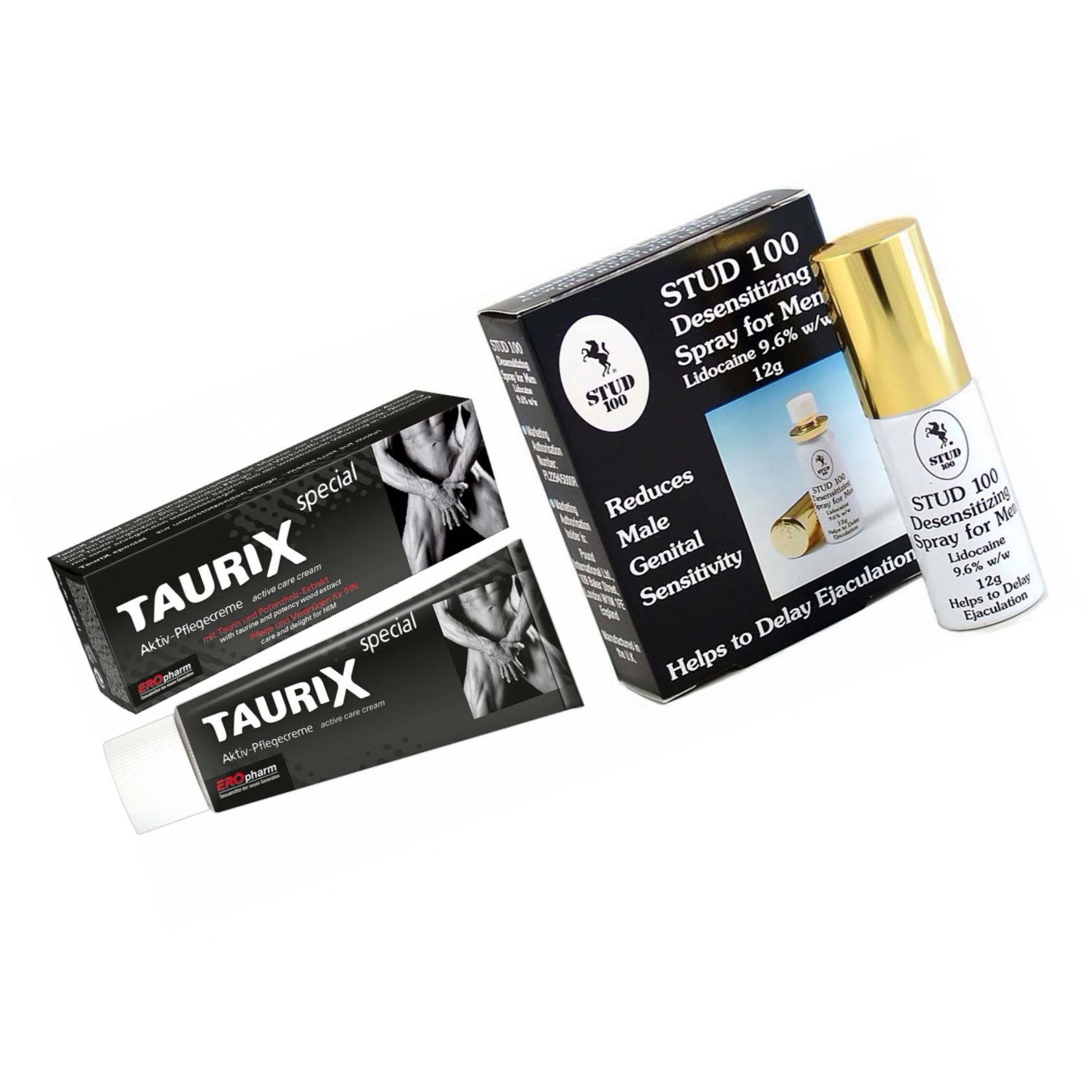 Pachet Crema Stimulatoare Taurix Extra Strong + Spray Stud 100 Original