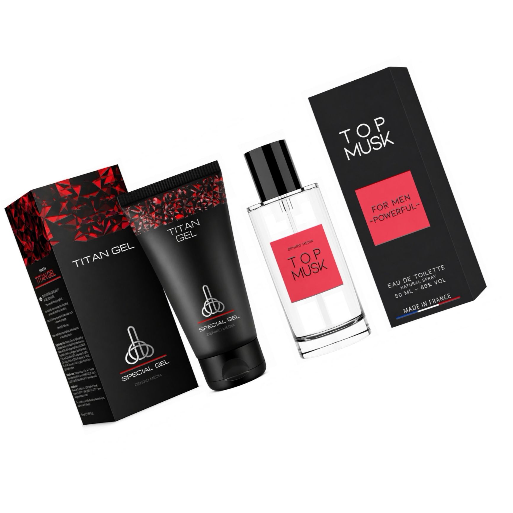 Pachet Cremă Titan Gel + Parfum Top Musk
